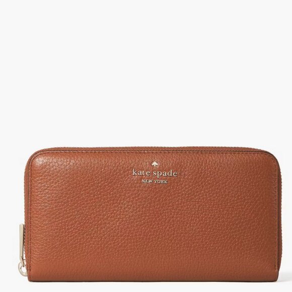 Kate Spade NY Leila Large Continental Wallet Pebble Leather Warm Gingerbread - Picture 2 of 4
